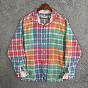 Tommy Bahama Shirt Mens XXL Check Button Up Barbados Breeze Stretch